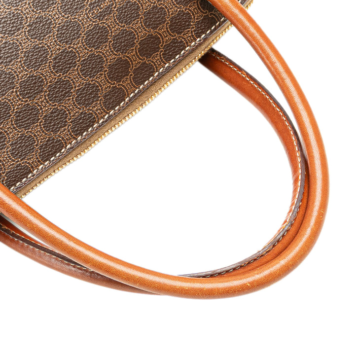 Macadam Coated Canvas Dome Satchel Brown - Gaby Paris