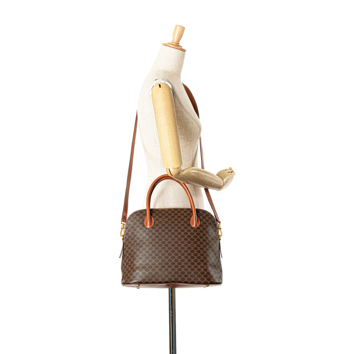 Macadam Coated Canvas Dome Satchel Brown - Gaby Paris