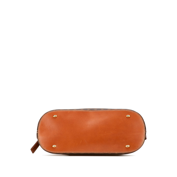 Macadam Coated Canvas Dome Satchel Brown - Gaby Paris