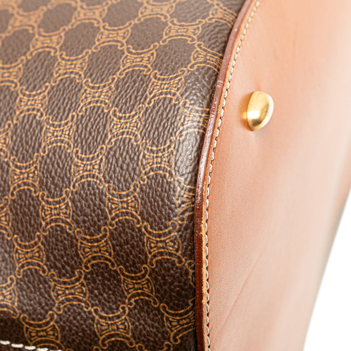 Macadam Coated Canvas Dome Satchel Brown - Gaby Paris