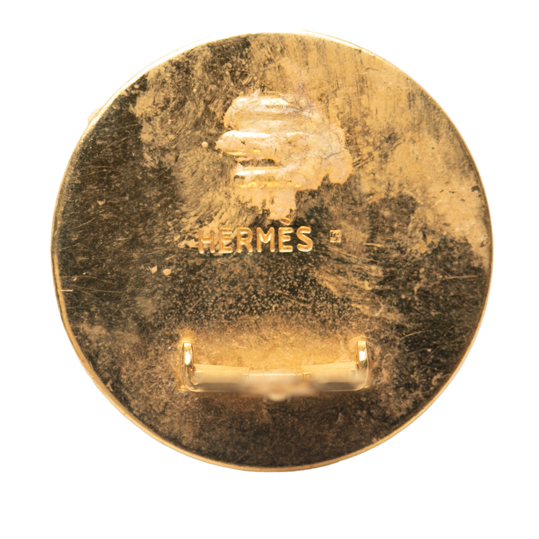 Hermès Enamel Cloisonne Clip on Boucle d’oreilles