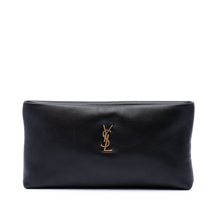 Saint Laurent Cuir d’agneau Monogram Long Calypso Zipped Pochette