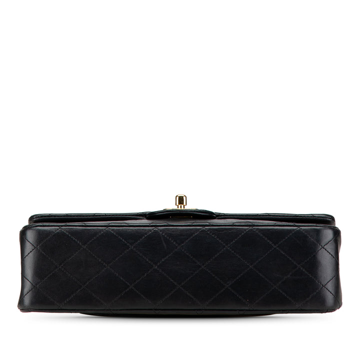 Medium Classic Lambskin Double Flap Black - Gaby Paris