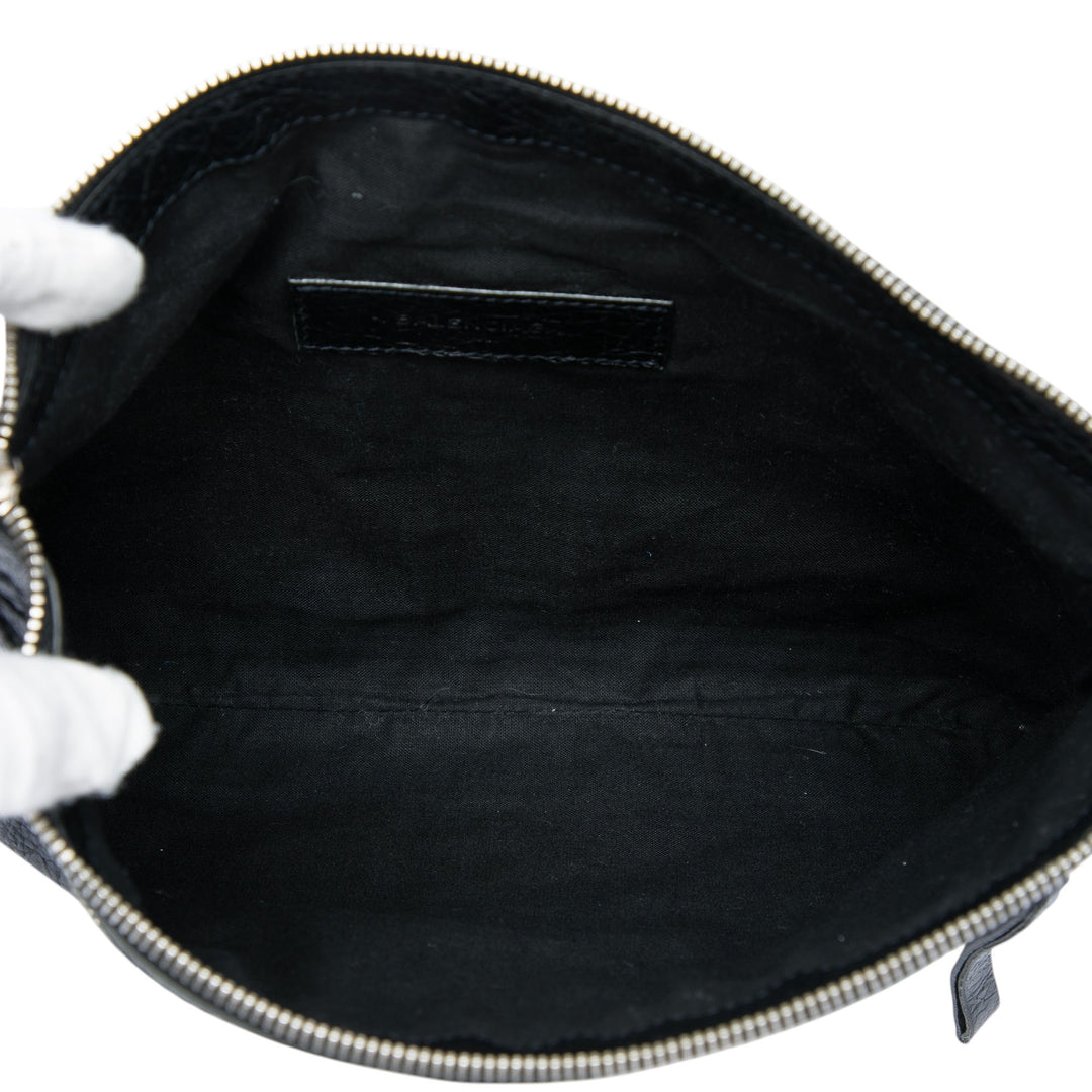 Balenciaga Cuir d’agneau Motocross Classic Clip Pochette M