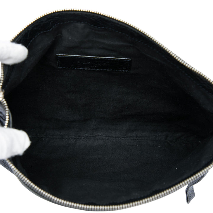 Balenciaga Cuir d’agneau Motocross Classic Clip Pochette M