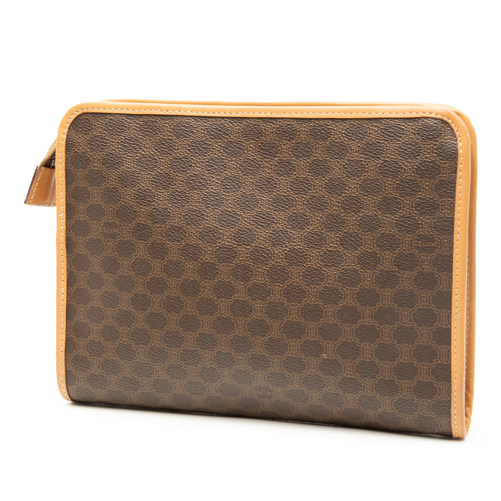 Celine Macadam Pochette Toile enduite Marron