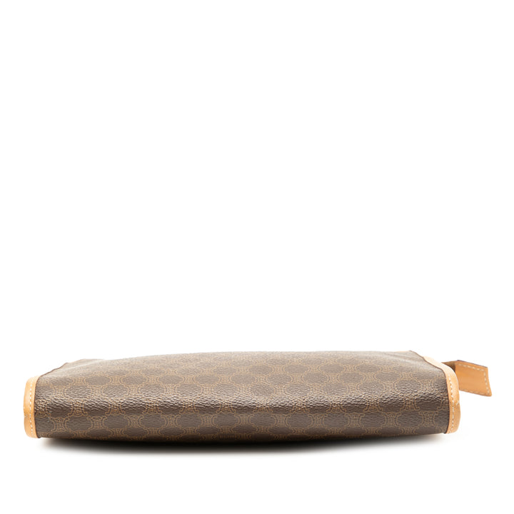 Celine Macadam Pochette Toile enduite Marron