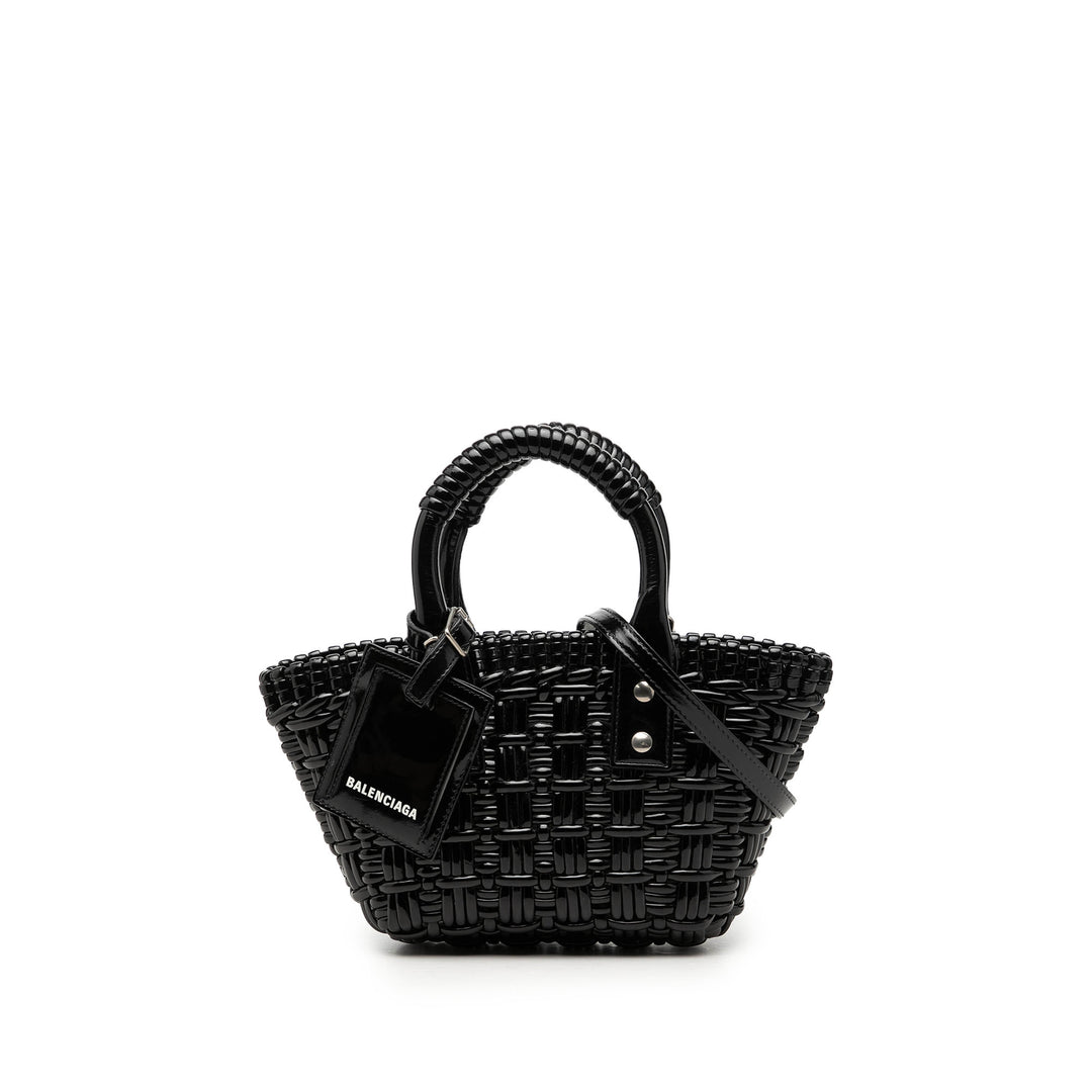 Balenciaga Faux Cuir Bistro Basket Sac XXS