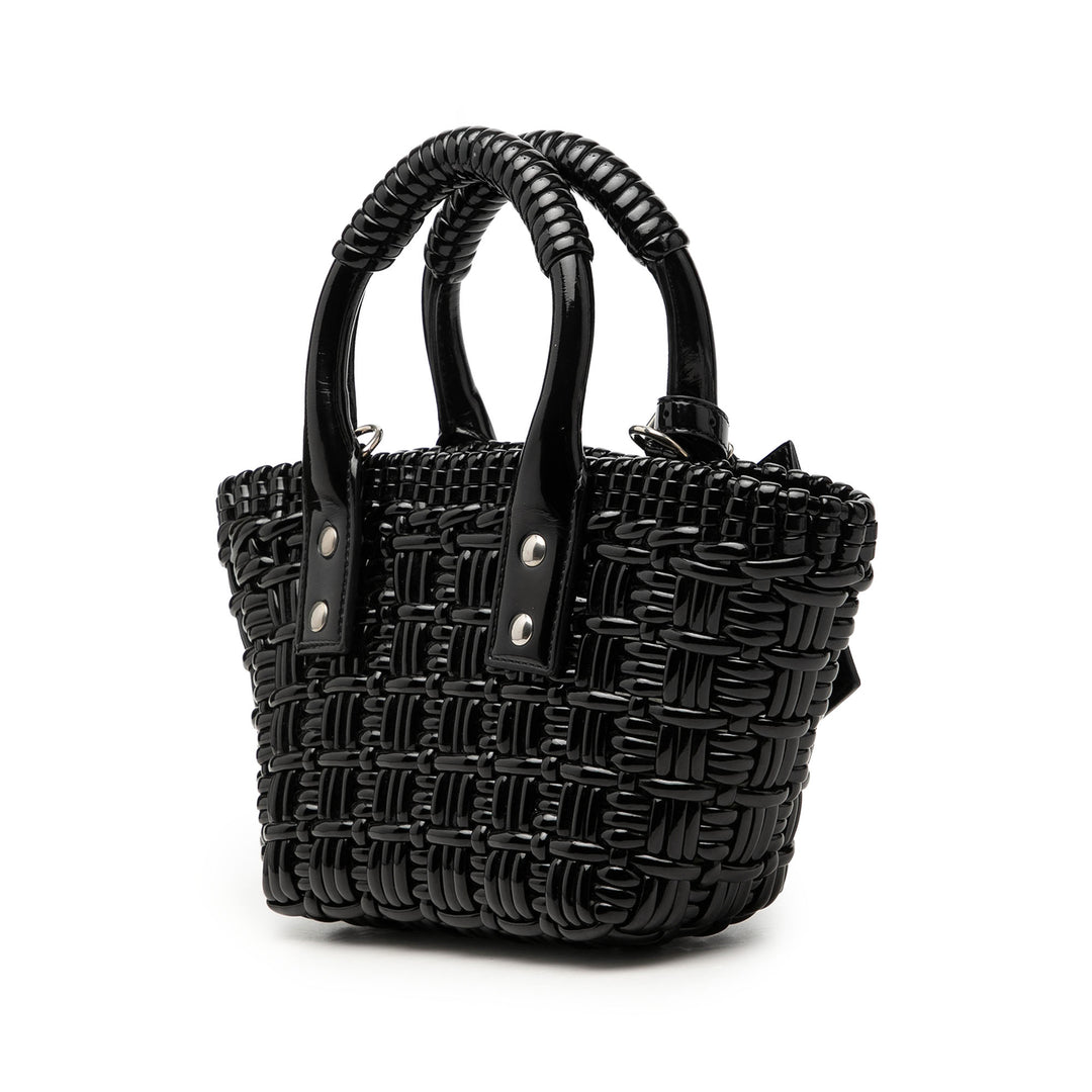 Balenciaga Faux Cuir Bistro Basket Sac XXS