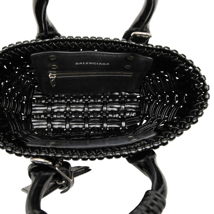 Balenciaga Faux Cuir Bistro Basket Sac XXS