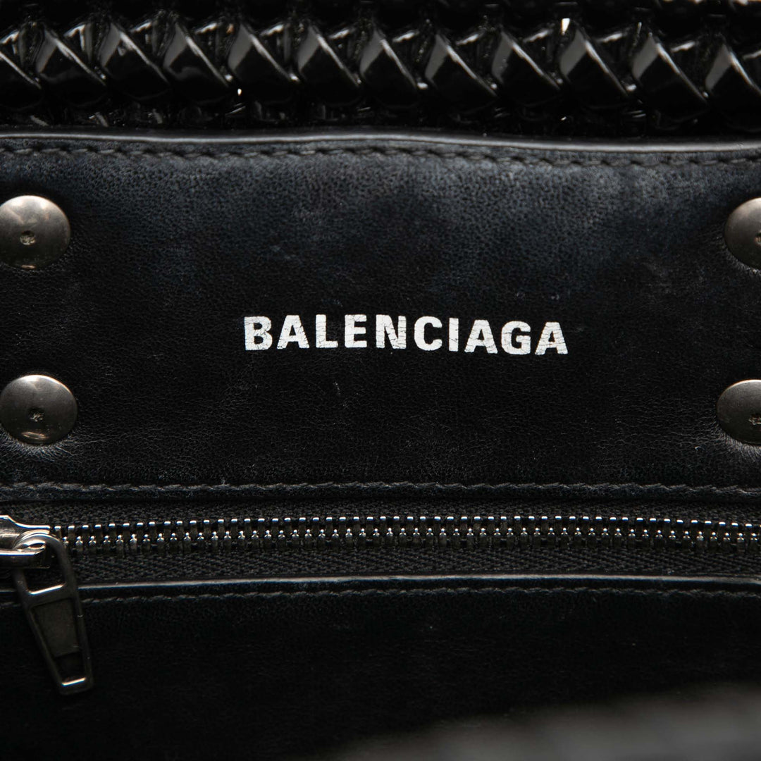 Balenciaga Faux Cuir Bistro Basket Sac XXS