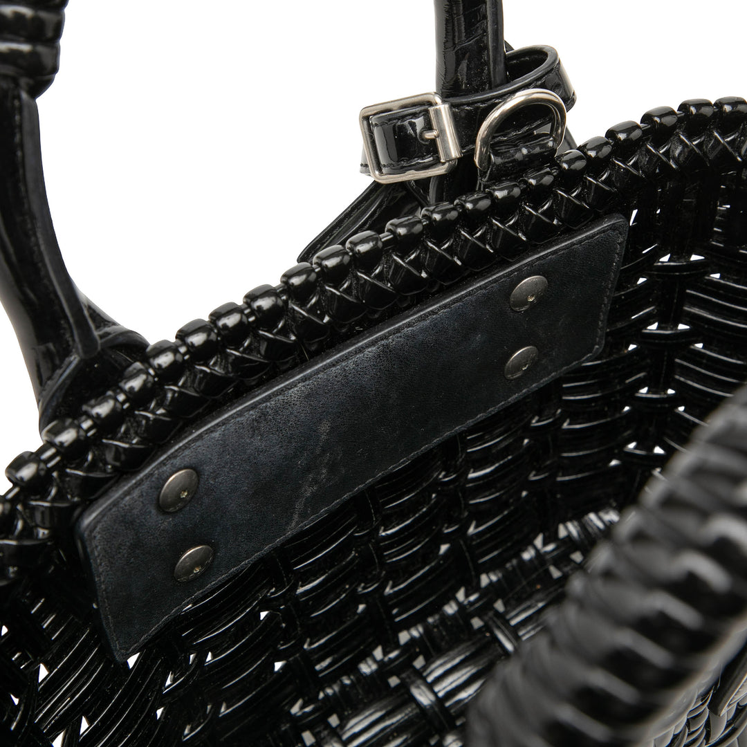 Balenciaga Faux Cuir Bistro Basket Sac XXS