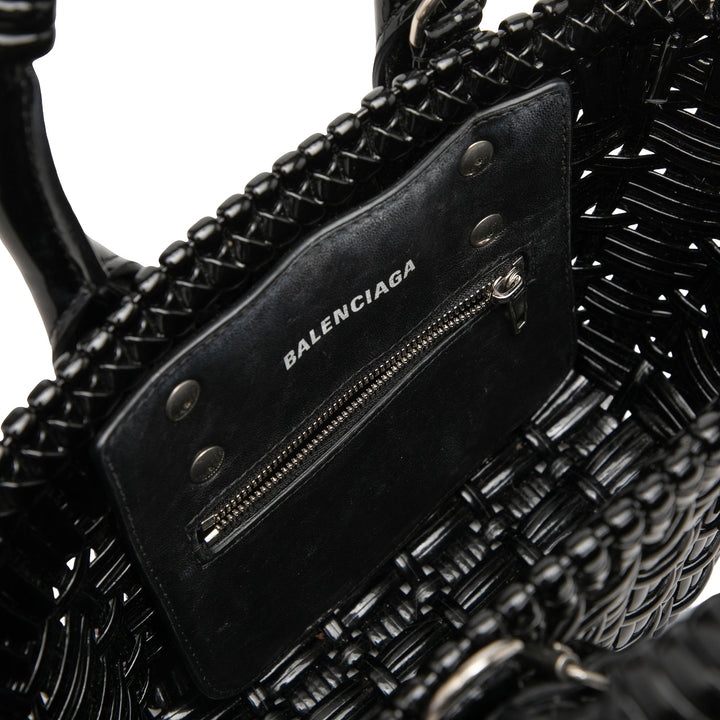 Balenciaga Faux Cuir Bistro Basket Sac XXS