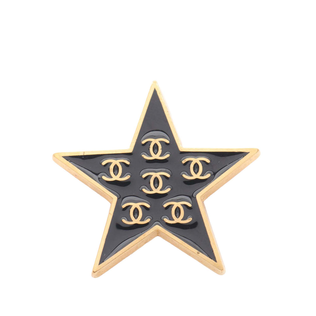 Chanel plaqué Émail CC Star Broche – GABY PARIS Authentique