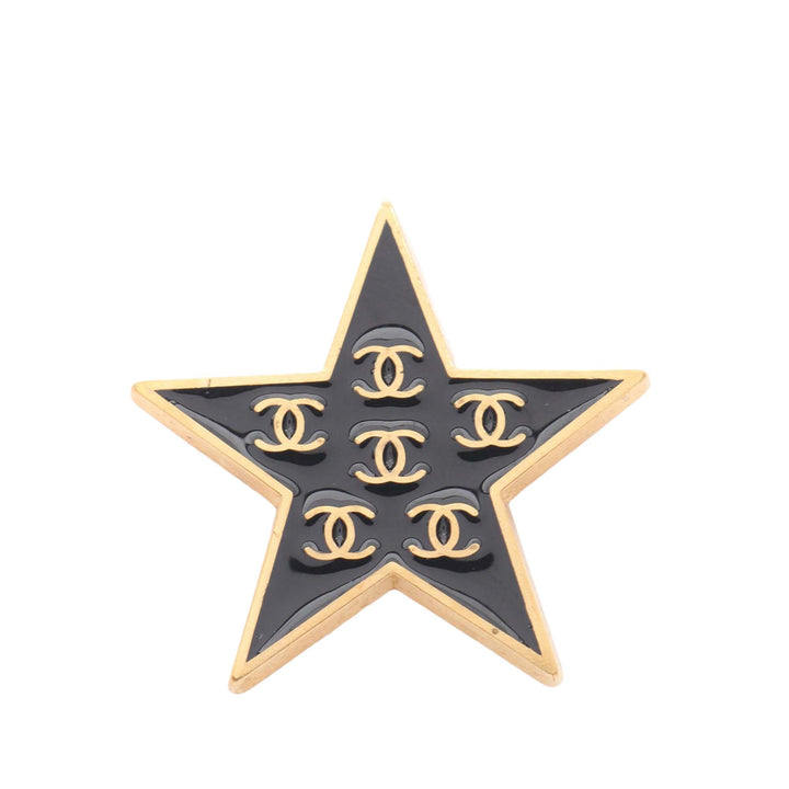 Chanel plaqué Émail CC Star Broche – GABY PARIS Authentique