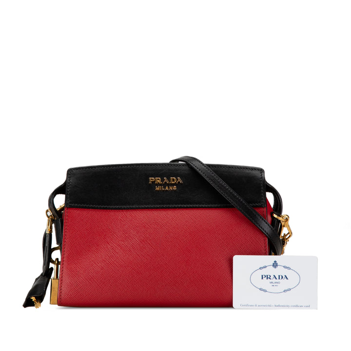 Saffiano and City Calf Esplanade Crossbody Red - Gaby Paris