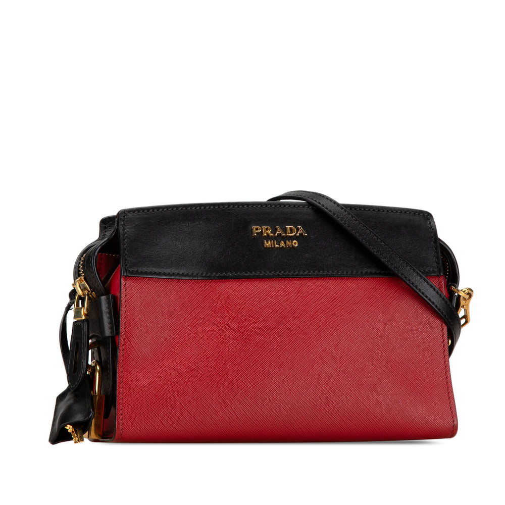 Saffiano and City Calf Esplanade Crossbody Red - Gaby Paris