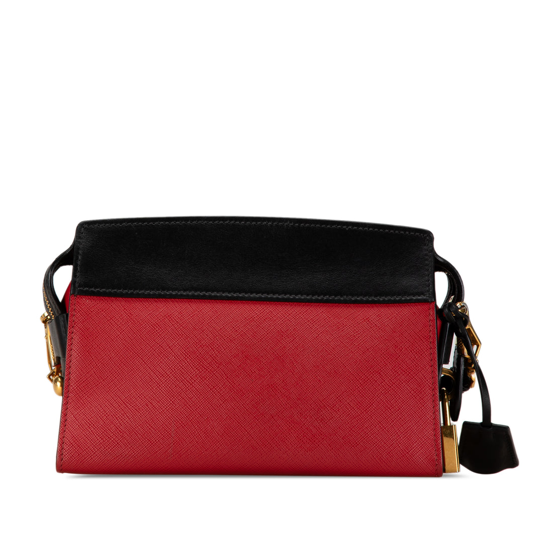 Saffiano and City Calf Esplanade Crossbody Red - Gaby Paris