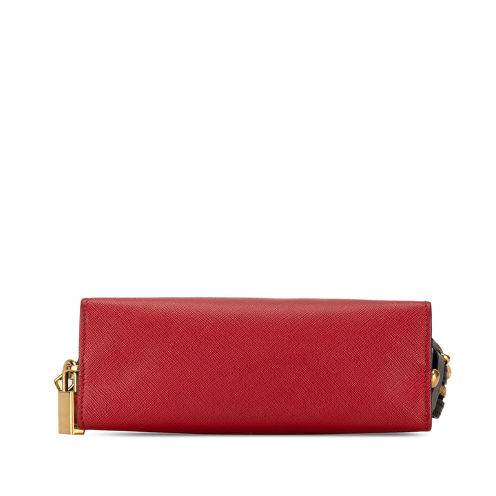 Saffiano and City Calf Esplanade Crossbody Red - Gaby Paris