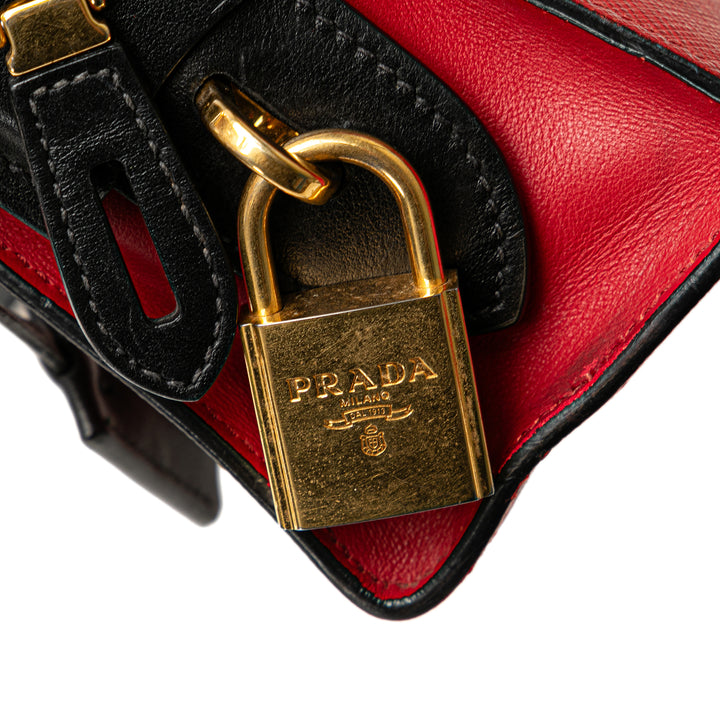 Saffiano and City Calf Esplanade Crossbody Red - Gaby Paris