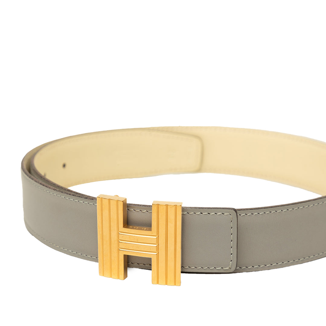 Box Veau Cadena H Réversible Ceinture Box Gris