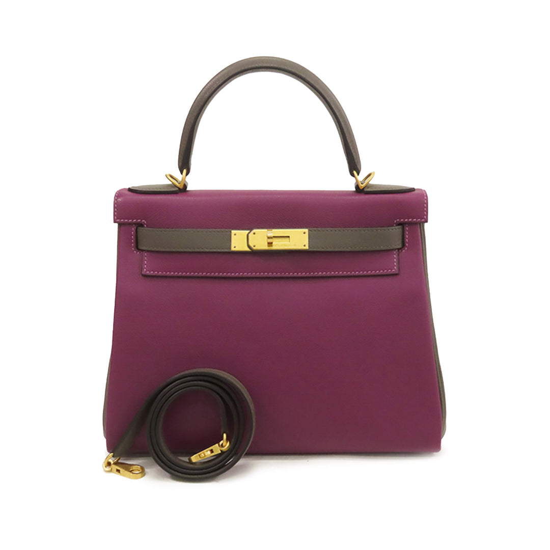 Hermès Special Order Evercolor Kelly II Retourne 28 Violet – GABY PARIS Authentique