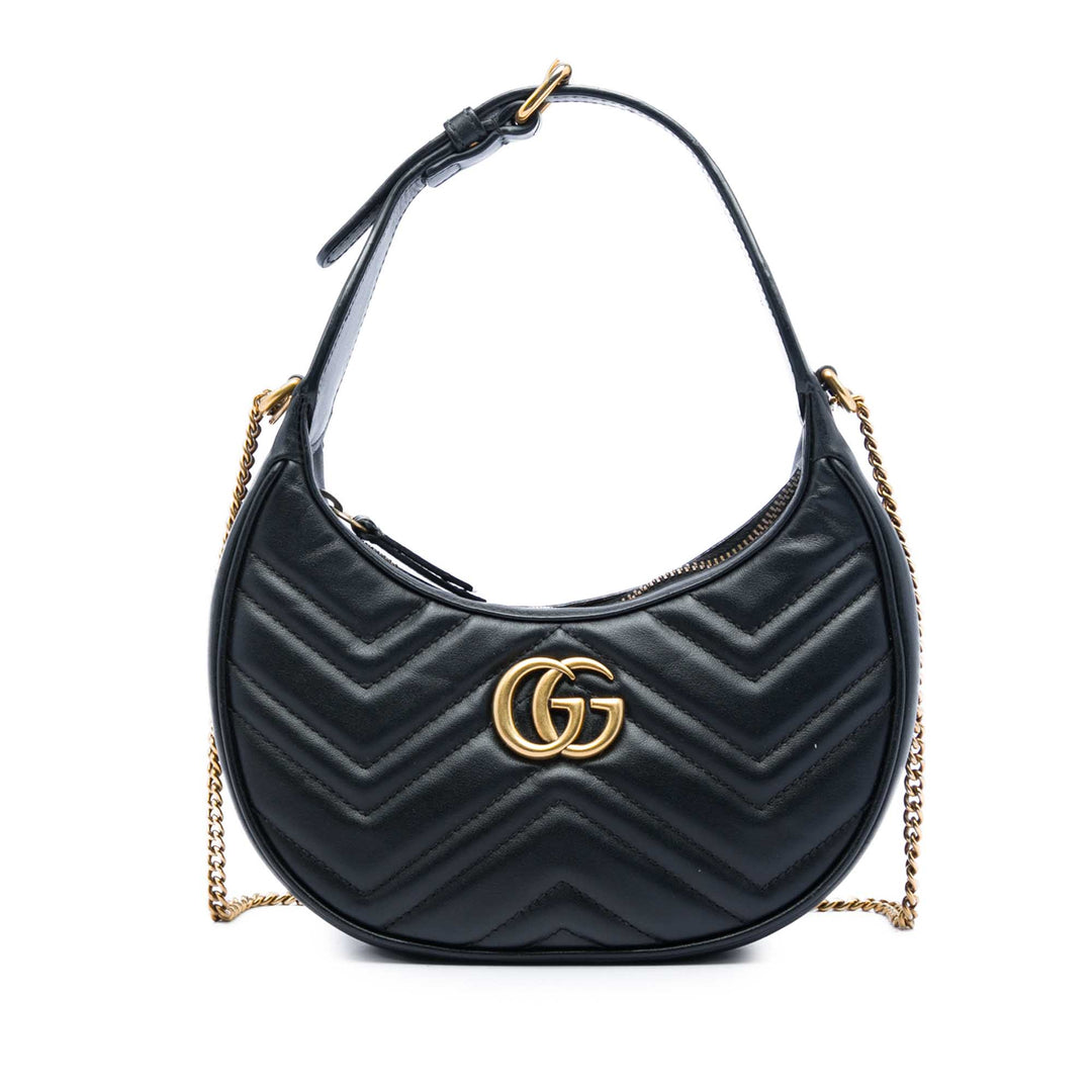 Gucci Mini GG Marmont Matelasse Cuir de veau Half Moon Sac