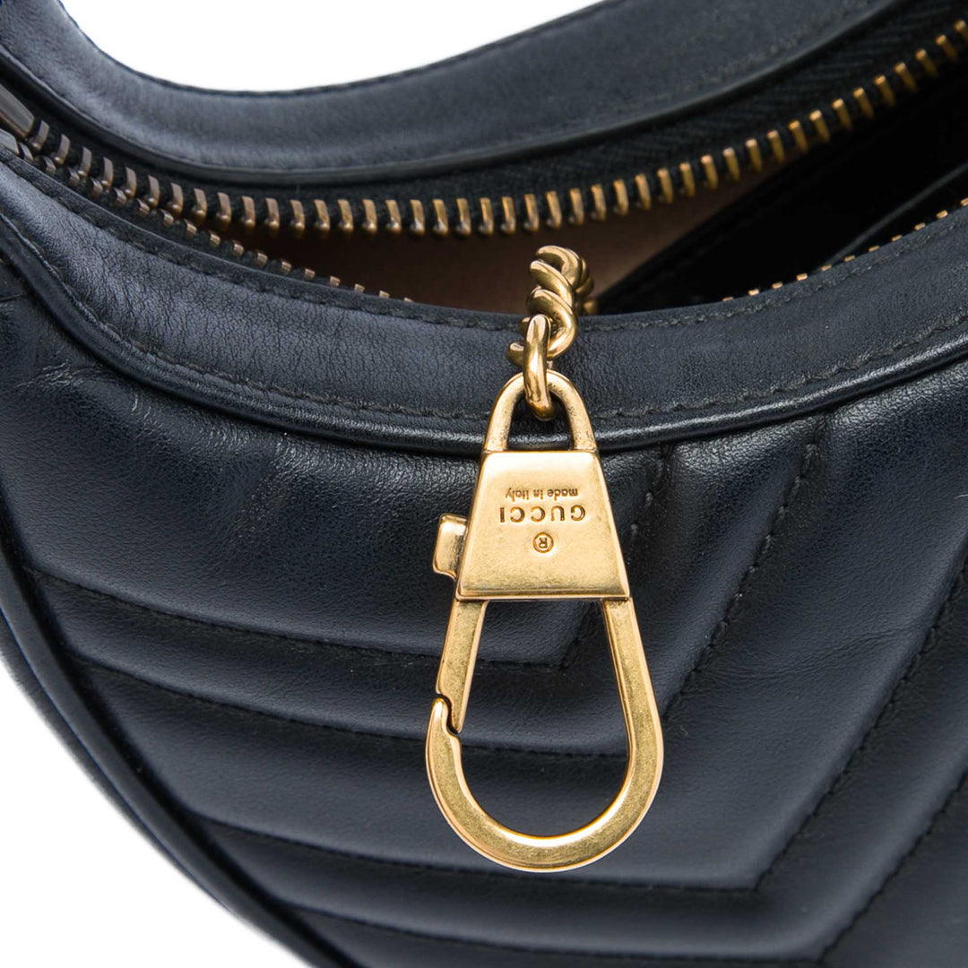 Gucci Mini GG Marmont Matelasse Cuir de veau Half Moon Sac