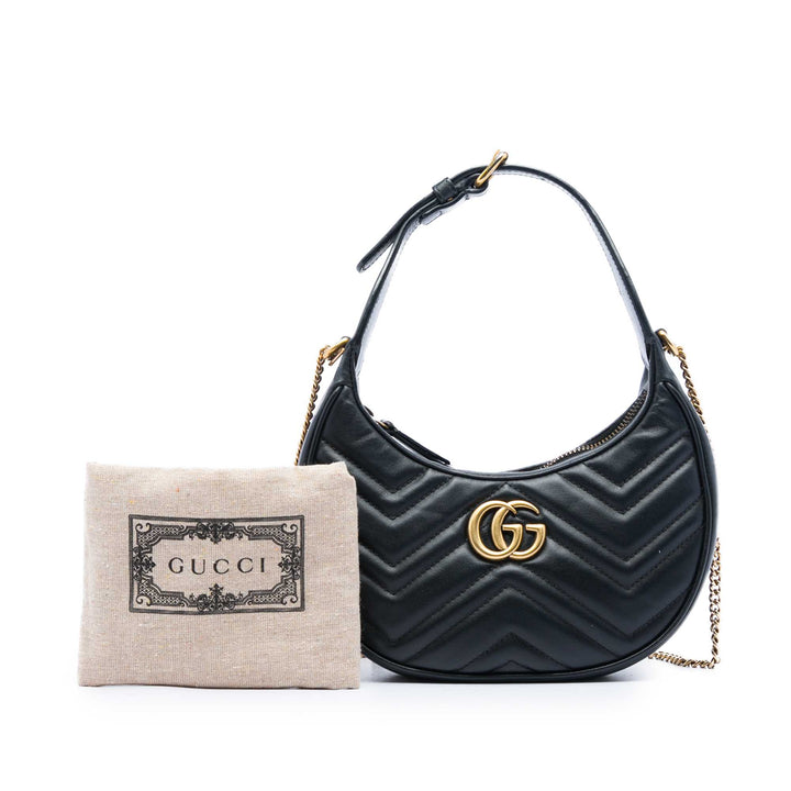 Gucci Mini GG Marmont Matelasse Cuir de veau Half Moon Sac