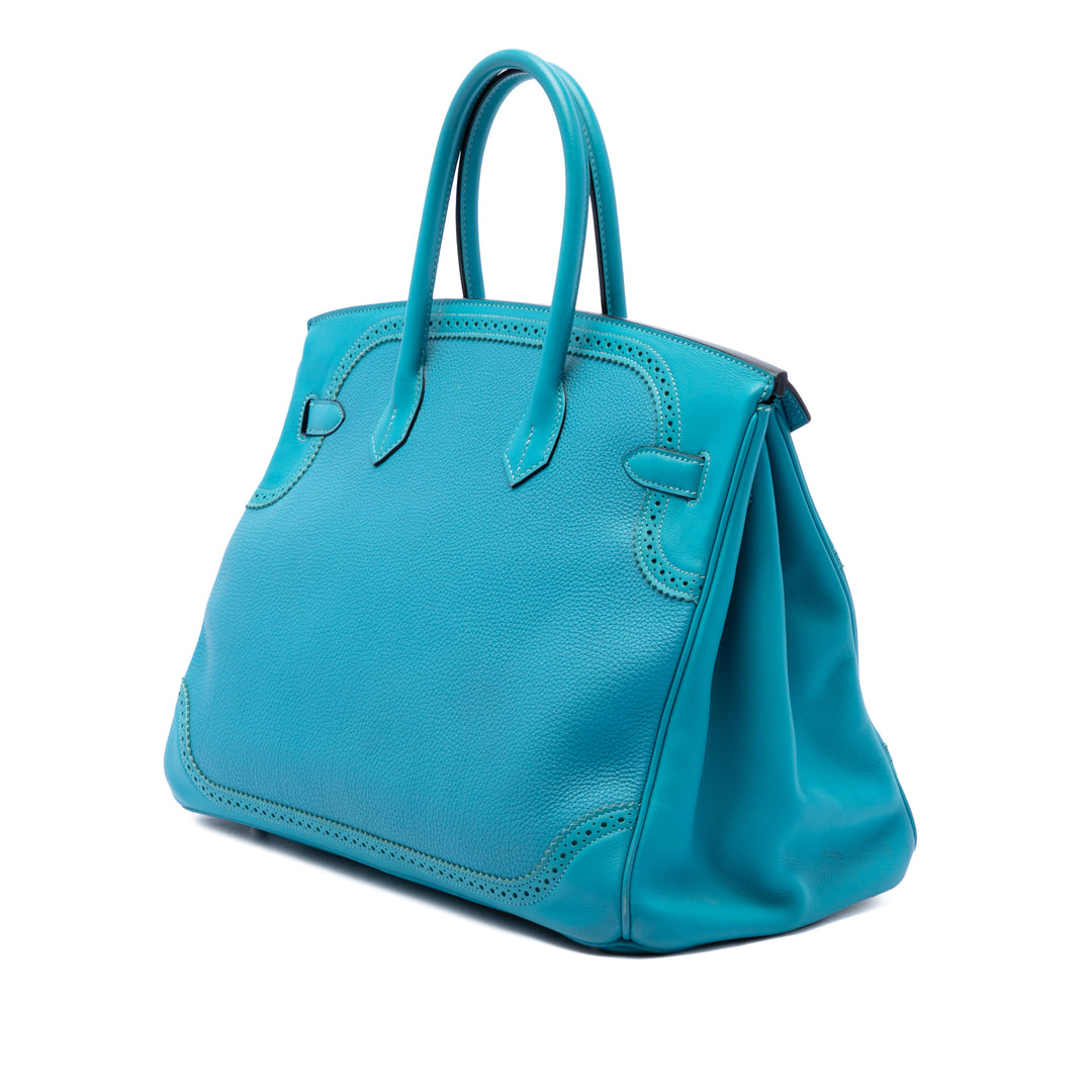 Hermès Ghillies Birkin Retourne 35 Togo Bleu – vue 2 – GABY PARIS