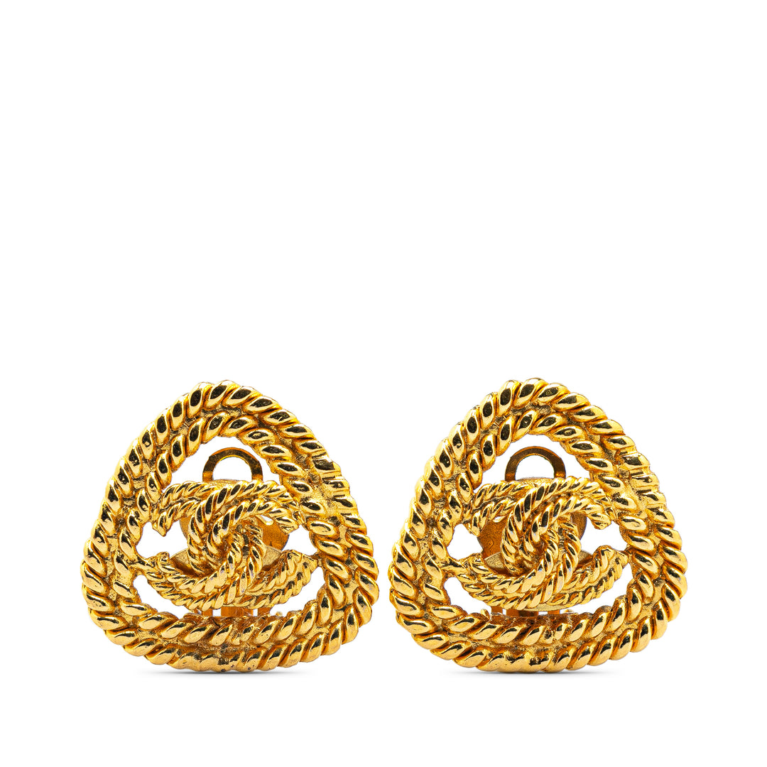 Gold Plated CC Clip On Earrings Gold - Gaby Paris