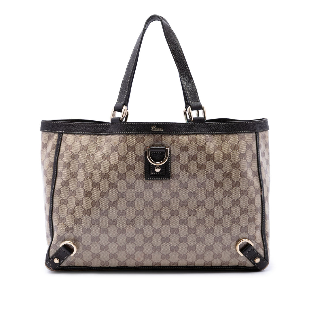 Gucci GG Cristal Abbey D Bague Cabas Beige – vue principale – GABY PARIS