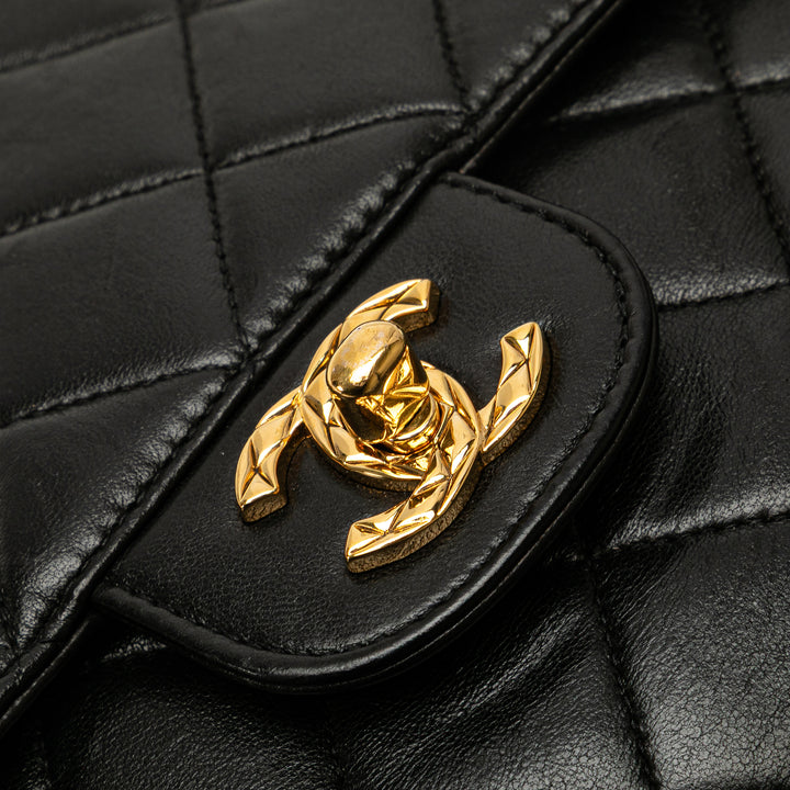 Small CC Quilted Lambskin Tassel Flap Camera Bag Black - Gaby Paris