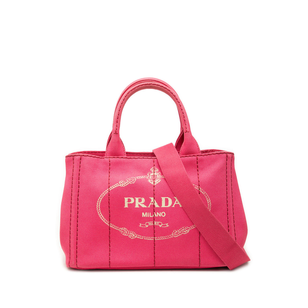 Prada Canapa Logo Cabas Petit Toile