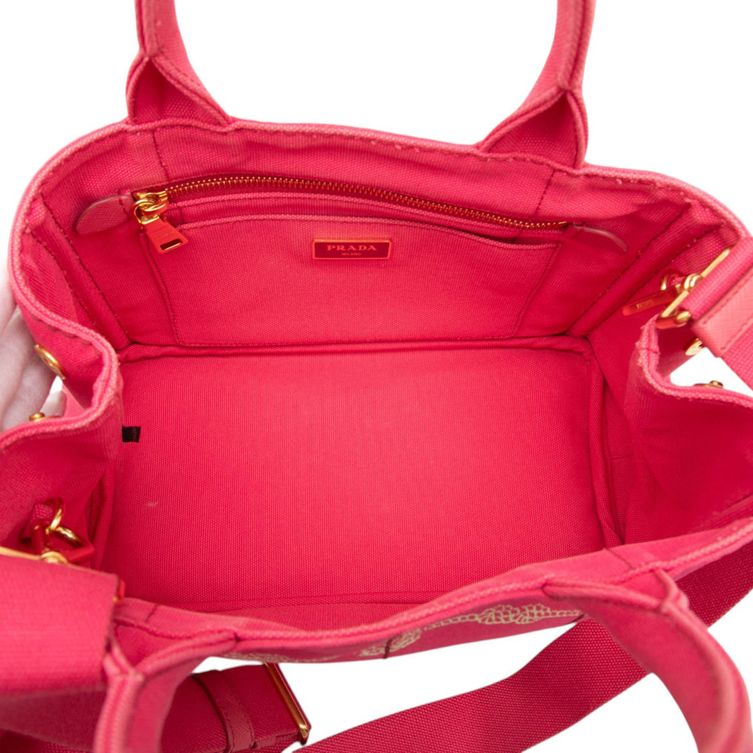 Prada Canapa Logo Cabas Petit Toile