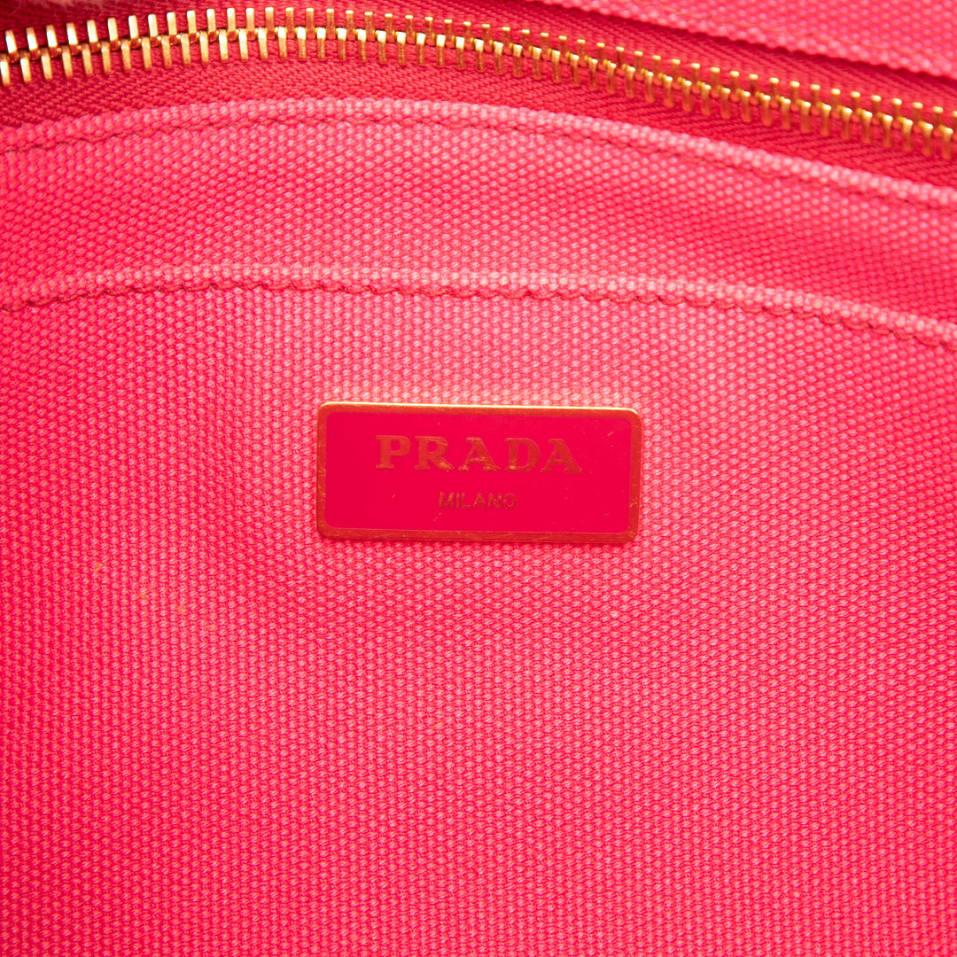 Prada Canapa Logo Cabas Petit Toile