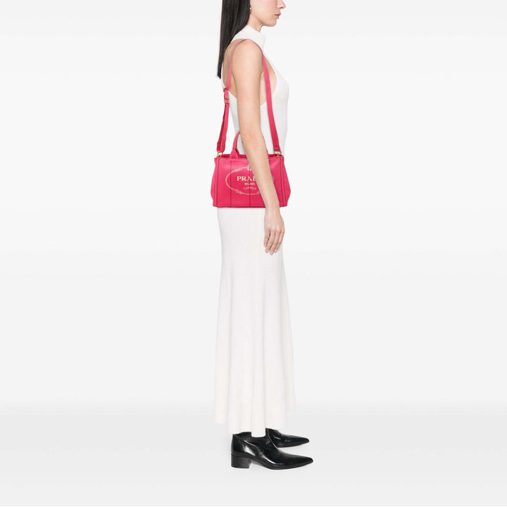 Prada Canapa Logo Cabas Petit Toile