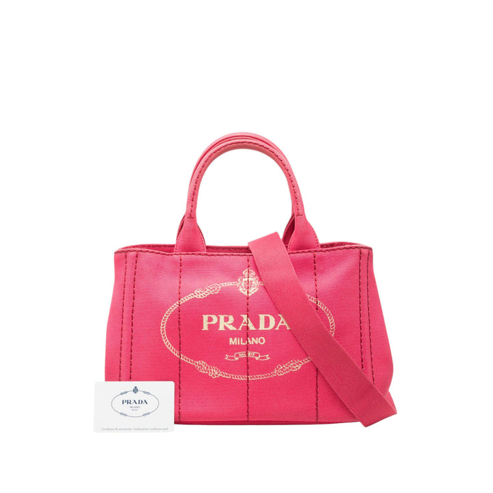 Prada Canapa Logo Cabas Petit Toile