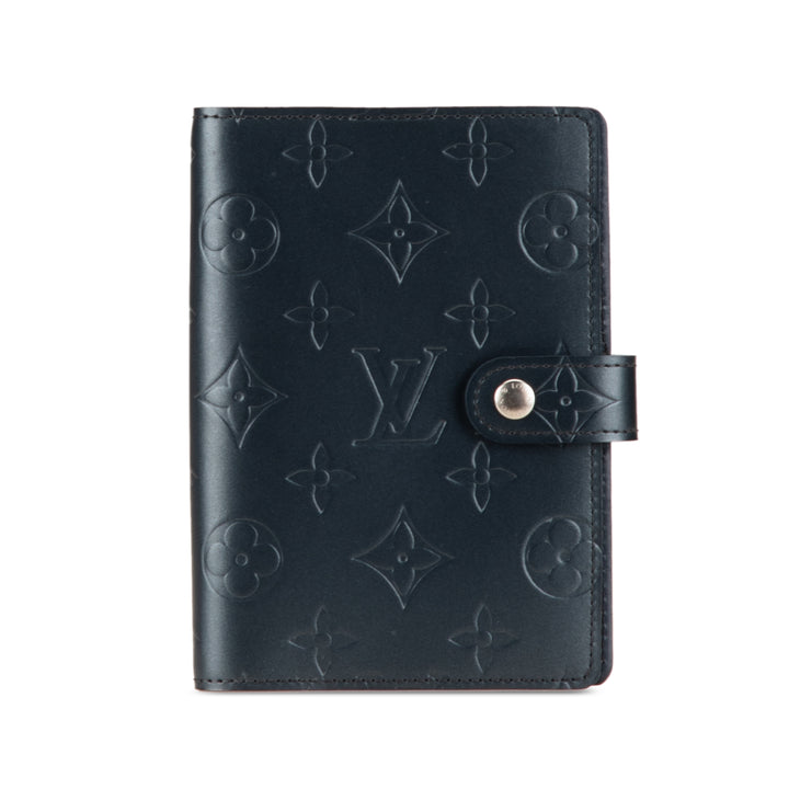 Monogram Mat Small Ring Agenda Cover Blue - Gaby Paris