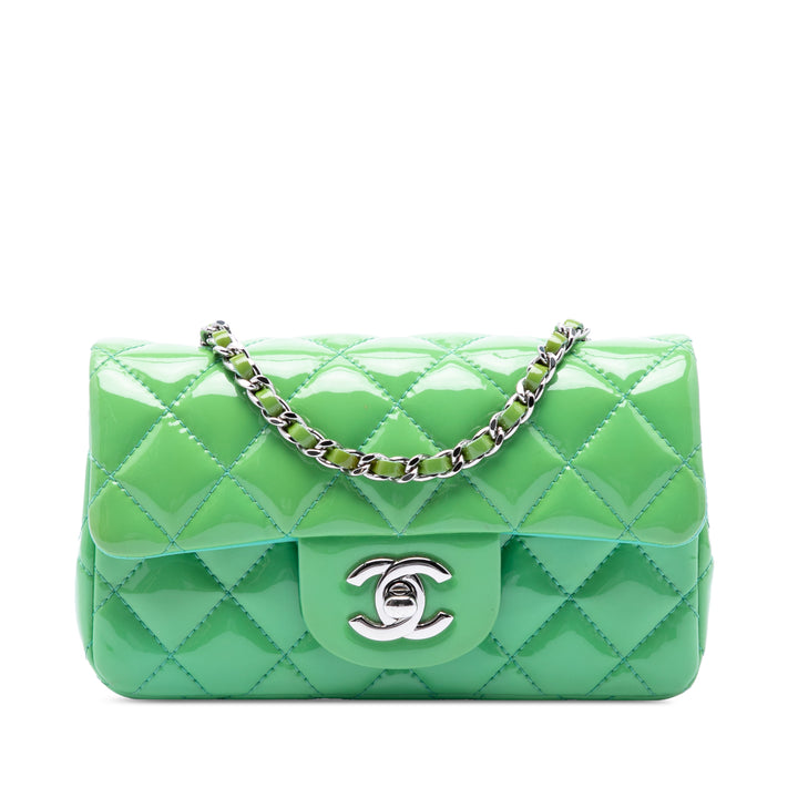 Chanel Extra Mini Rectangular Classic Cuir verni Simple rabat