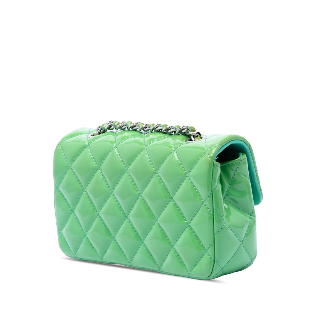 Chanel Extra Mini Rectangular Classic Cuir verni Simple rabat