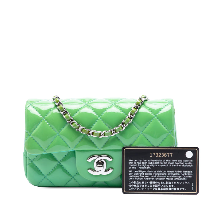 Chanel Extra Mini Rectangular Classic Cuir verni Simple rabat