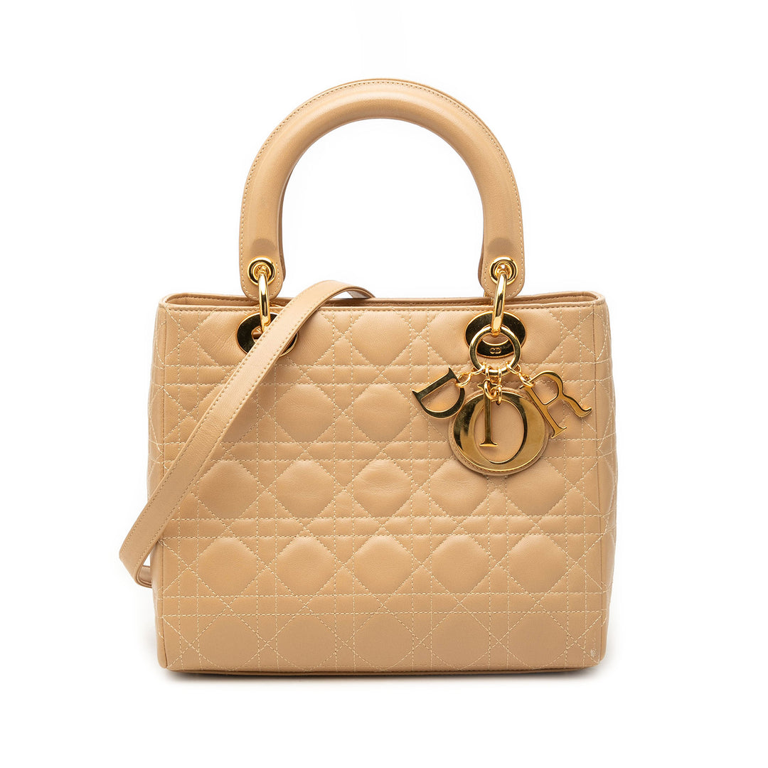 Dior Medium Cuir d’agneau Cannage Lady Dior