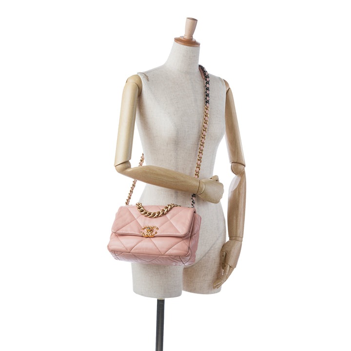 Medium Lambskin 19 Flap Pink - Gaby Paris