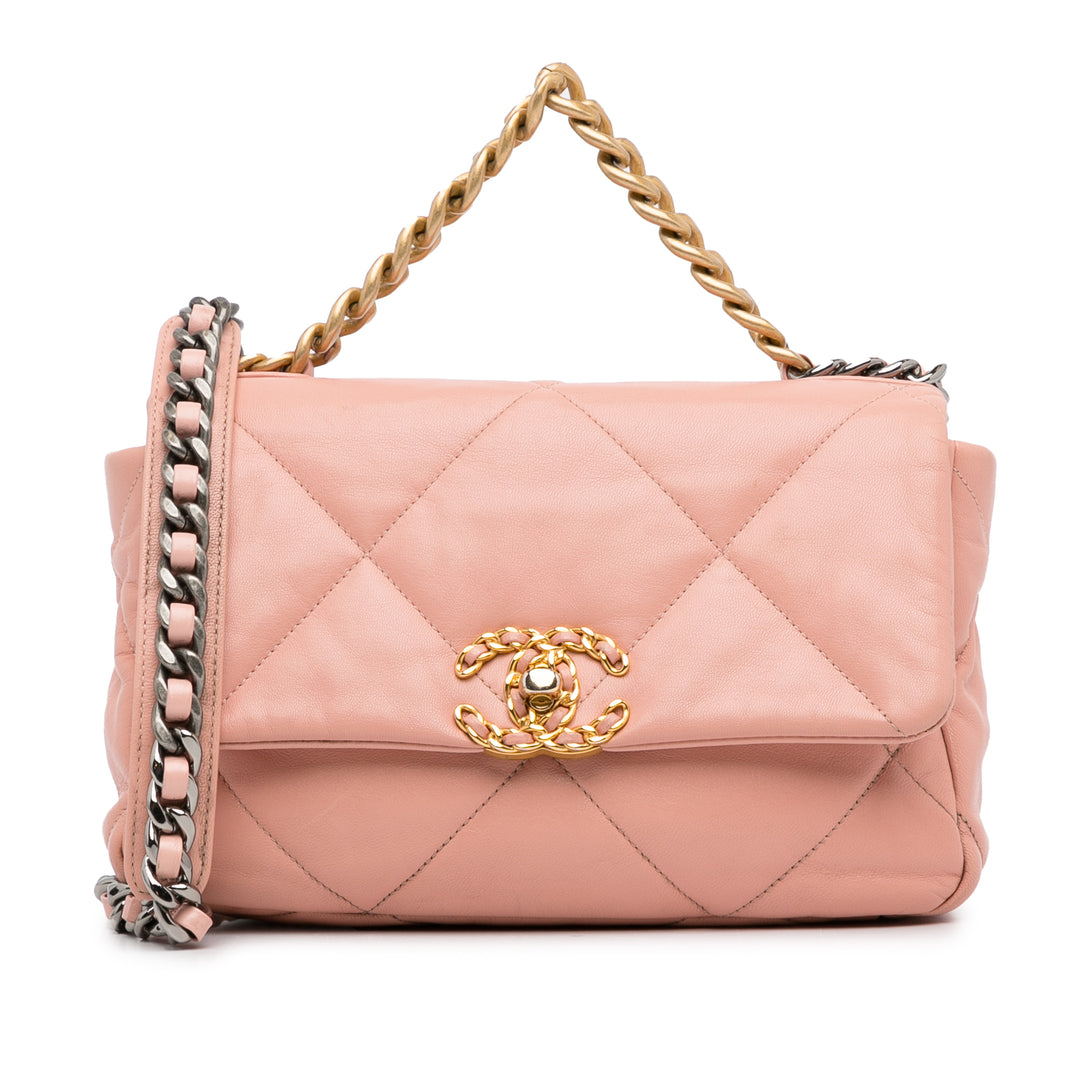 Medium Lambskin 19 Flap Pink - Gaby Paris