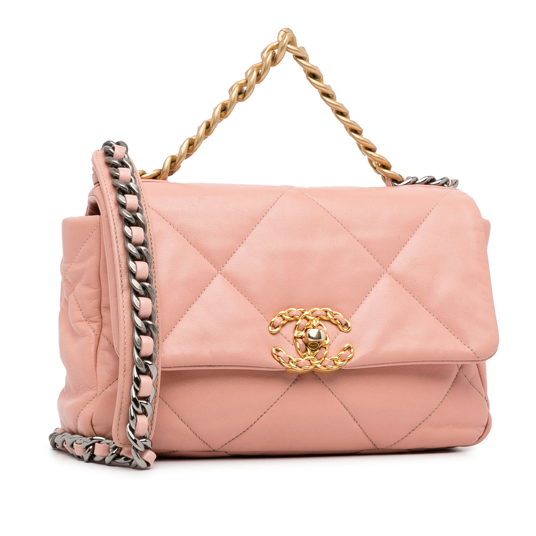 Medium Lambskin 19 Flap Pink - Gaby Paris