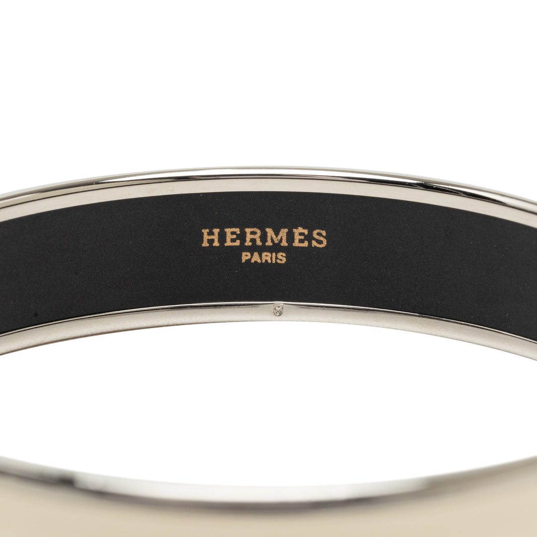 Hermès Wide Caleche Émail Bangle 70 Other Argenté – vue 4 – GABY PARIS