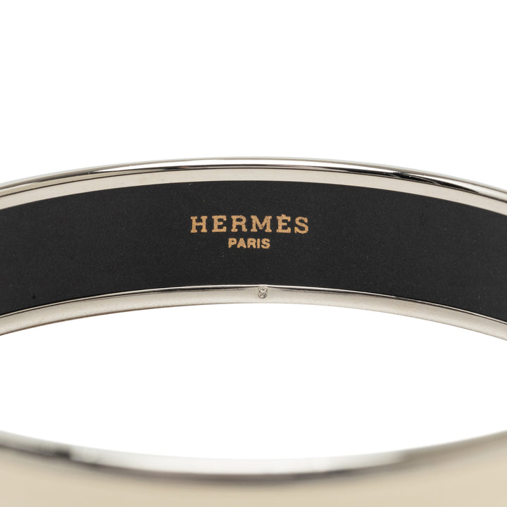 Hermès Wide Caleche Émail Bangle 70 Other Argenté – vue 4 – GABY PARIS