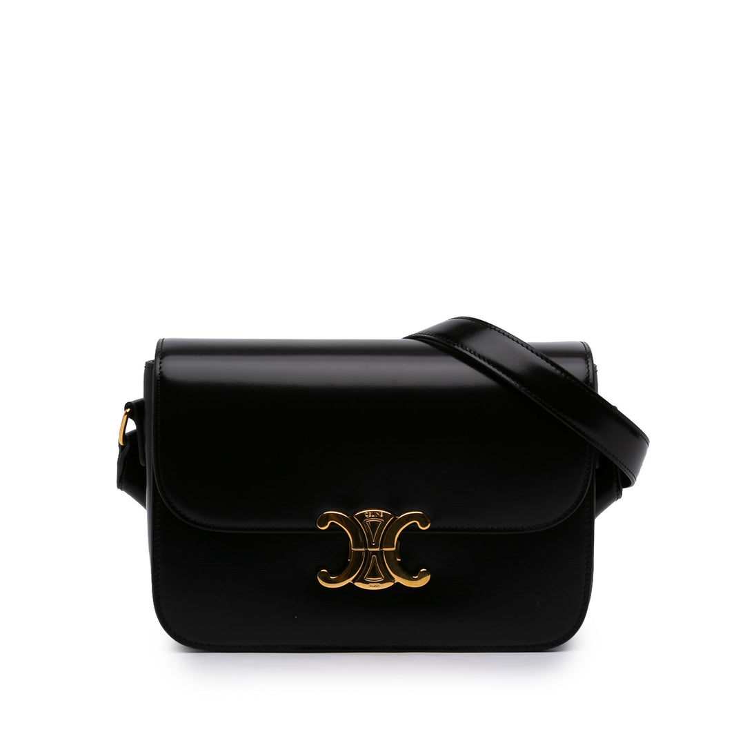 Celine Classique brillant Cuir de veau Triomphe Sac porté croisé