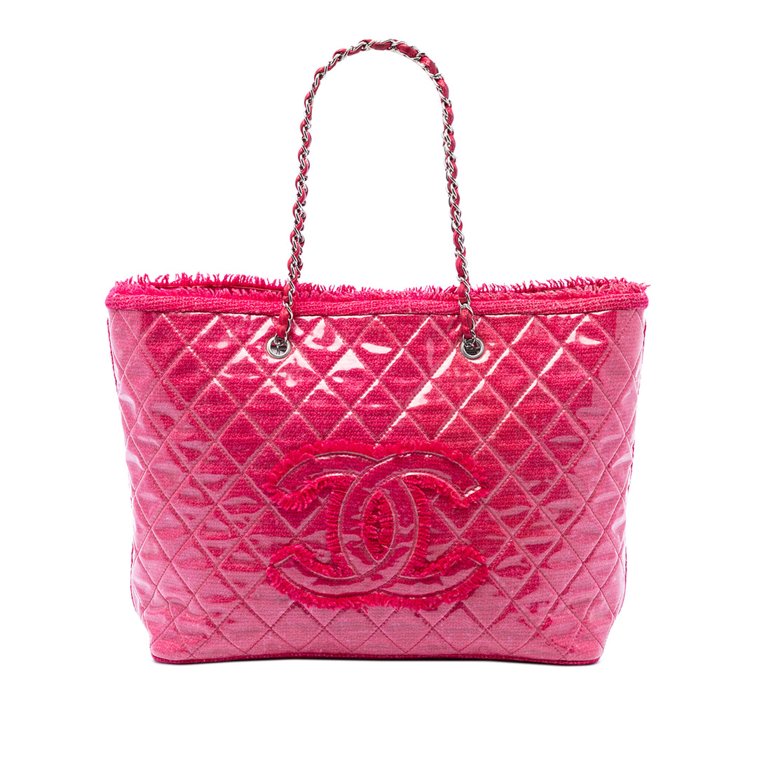 Chanel Large Matelassé Tweed et PVC Funny Cabas